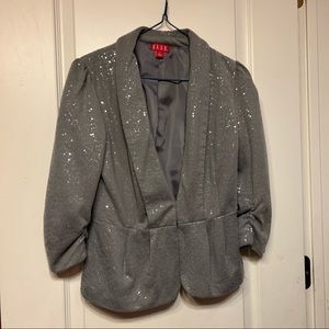 Elegant grey sequins blazer jacket
